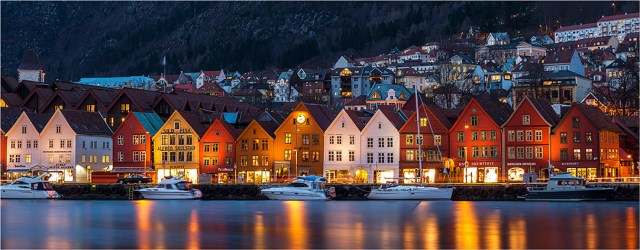 Bergen Waterfront By Night - Greg Earl
